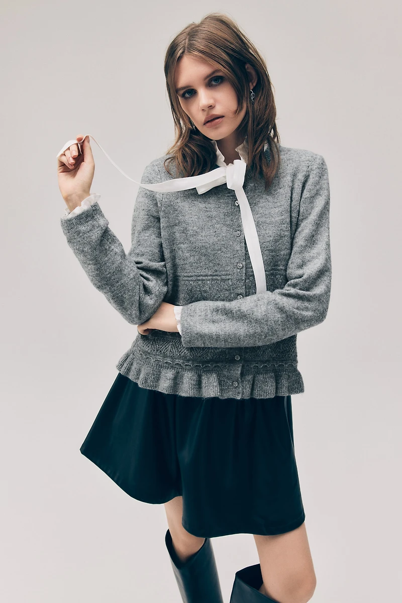 Pointelle-Knit Cardigan