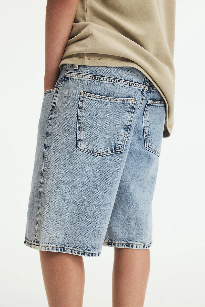 Loose-Fit Denim Shorts