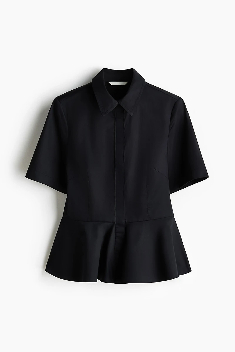 Poplin Peplum Shirt