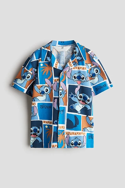 Chemise imprimée avec col cubain