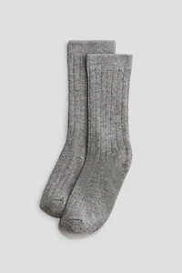 Lot de 4 paires chaussettes en tricot côtelé