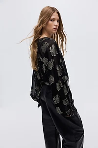 Blouse en tissu jacquard