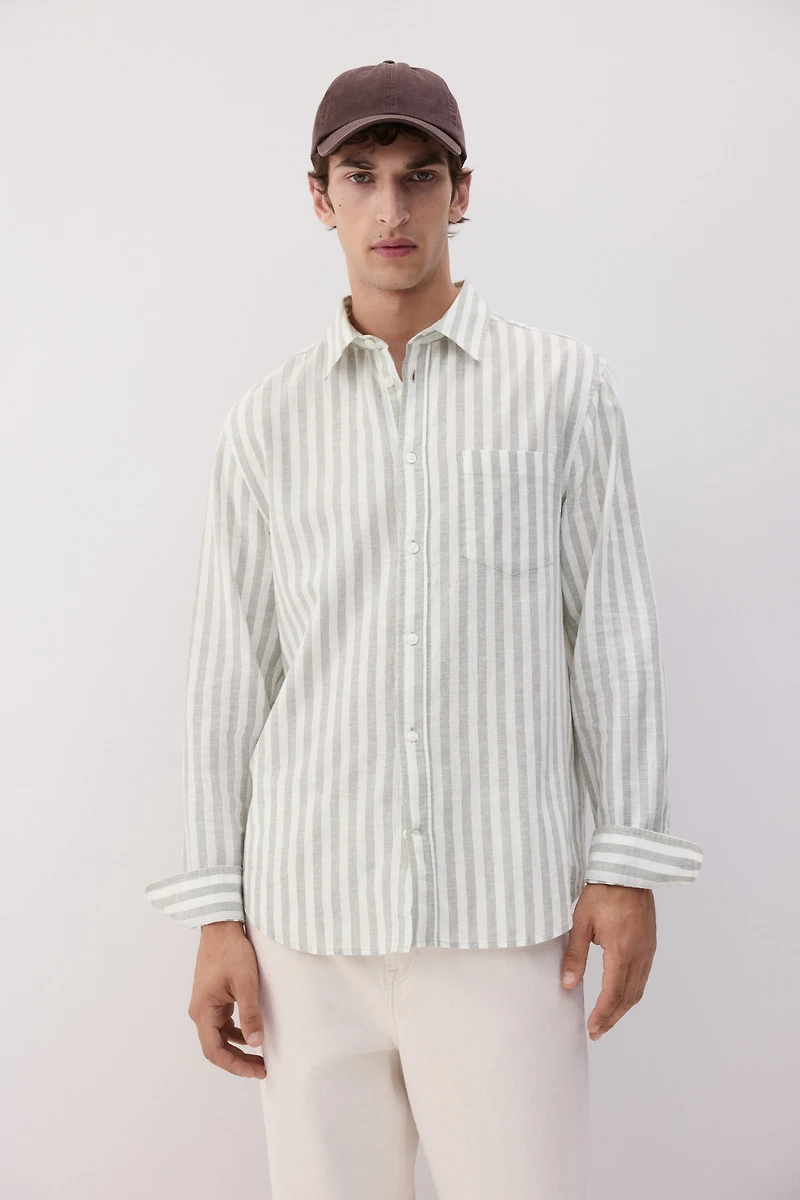 Chemise classique en lin mélangé