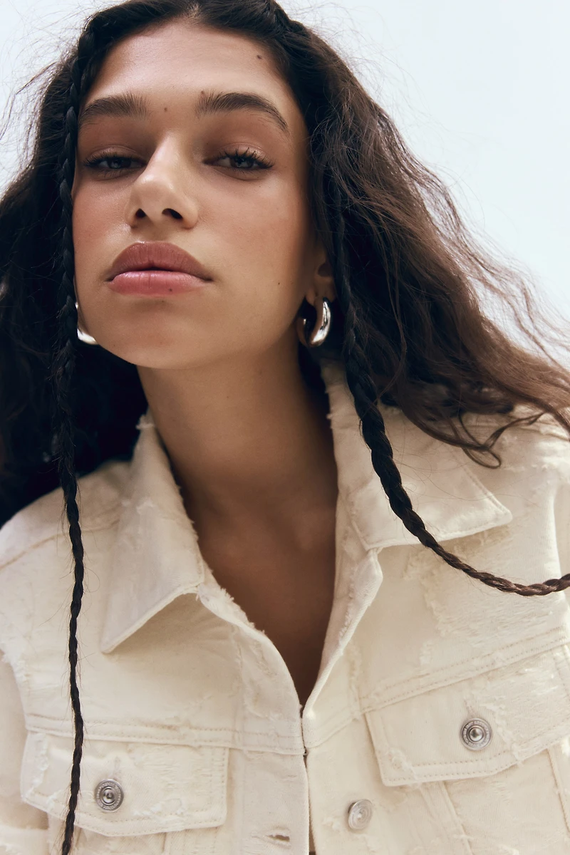 Cropped Twill Jacket