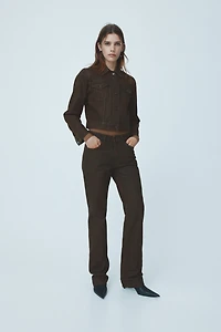 Jean enduit à jambes droites