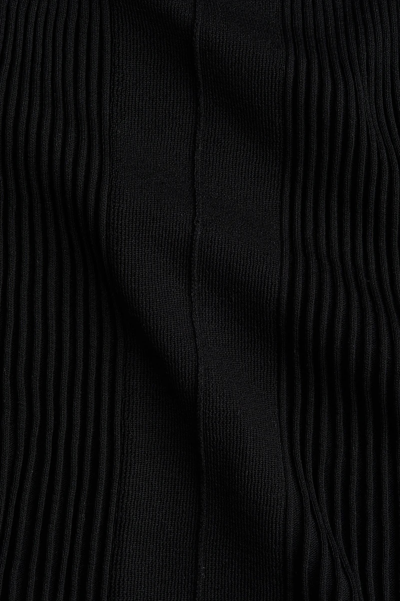 Flared Rib-Knit Dress