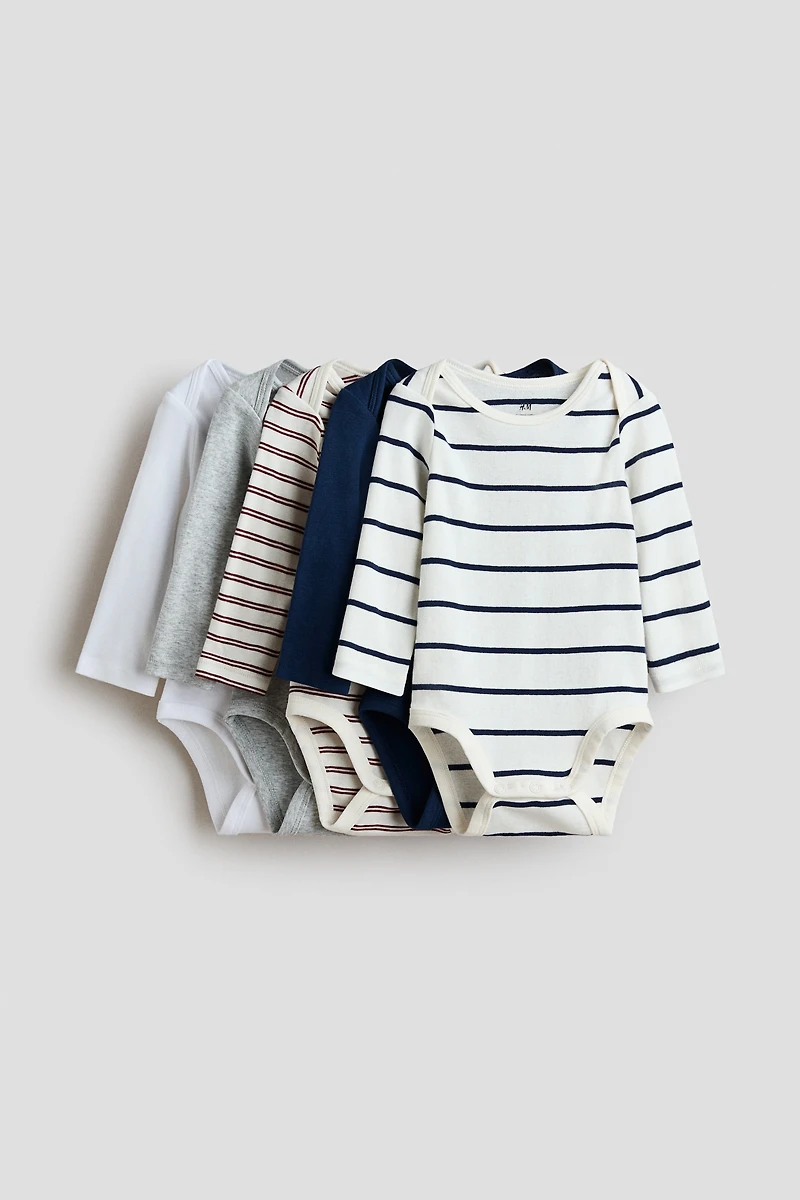 5-Pack Cotton Bodysuits with Lap Shoulders