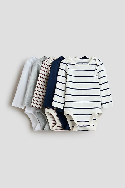 5-Pack Cotton Bodysuits with Lap Shoulders