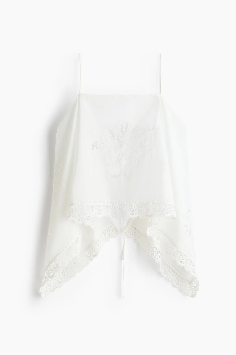 Lace-Trimmed Wrap Top