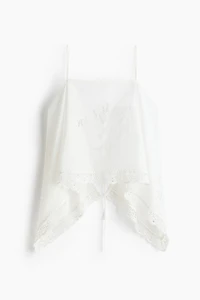 Lace-Trimmed Wrap Top