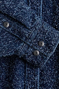 Oversized Bouclé Denim Jacket