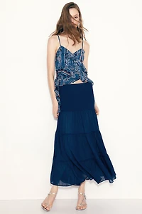 Jupe smockée en mousseline