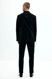 Veste classique à fermeture droite en velours