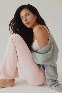 Pantalon évasé en jersey brossé