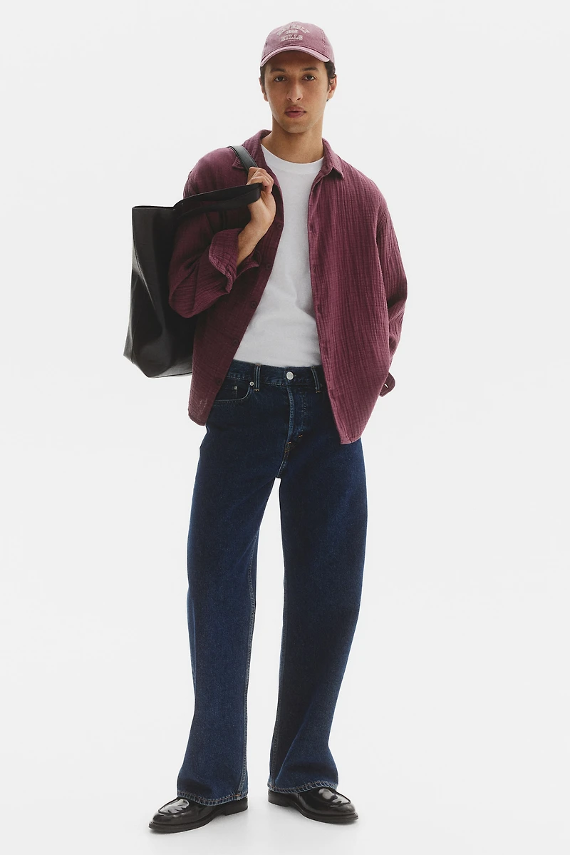 Regular-Fit Cotton Muslin Shirt