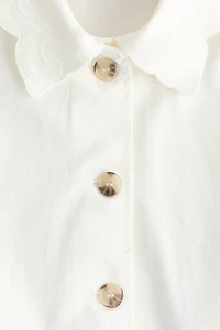 Twill Jacket with Eyelet Embroidery