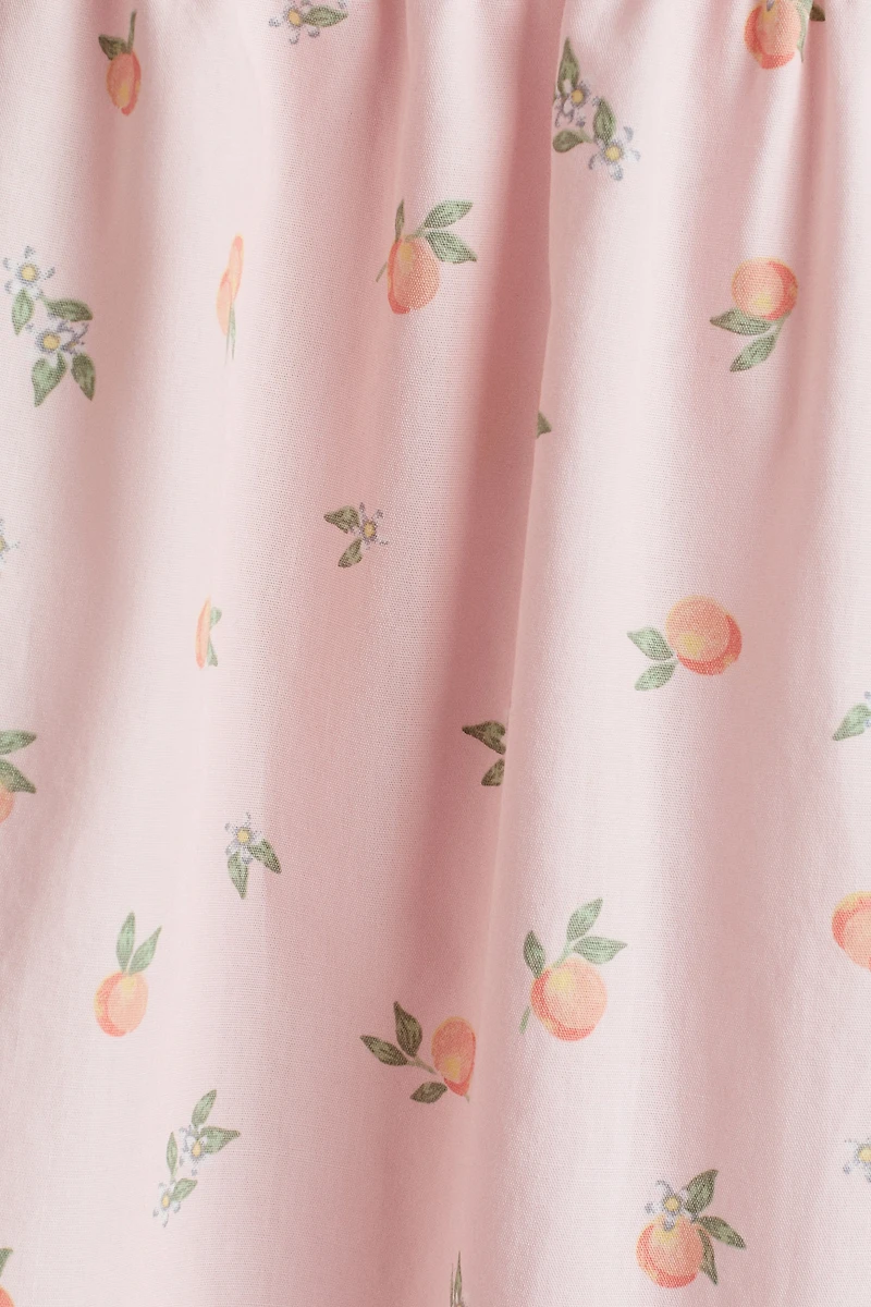 Puff-Sleeved Cotton Dress