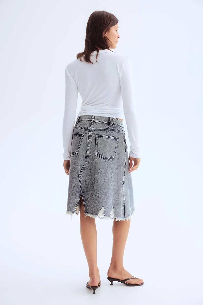 Jupe en denim avec détails usés