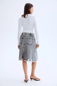 Jupe en denim avec détails usés