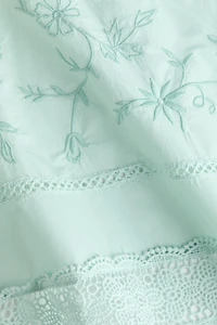 Lace-Trimmed One-Shoulder Top