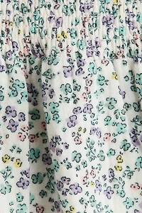 Smocked Flounce-Trimmed Dress