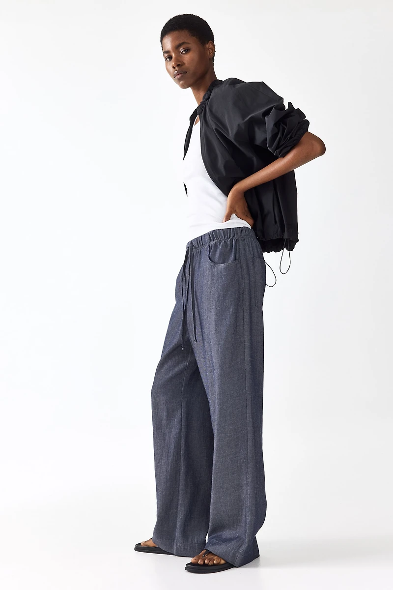 Straight-Leg Drawstring Pants