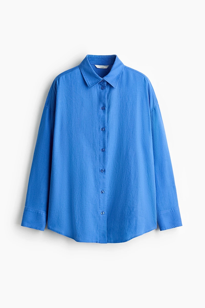 Oversized Linen-Blend Shirt