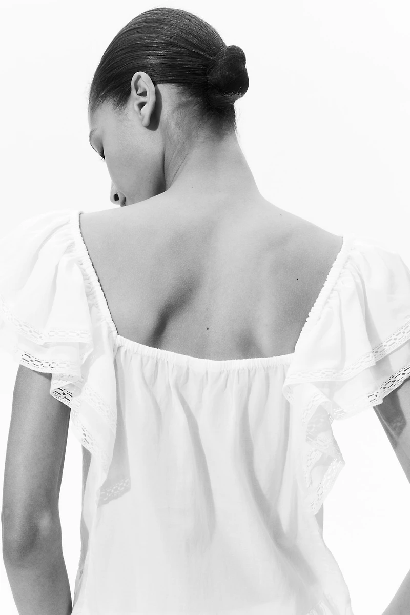 Lace-Trimmed Blouse