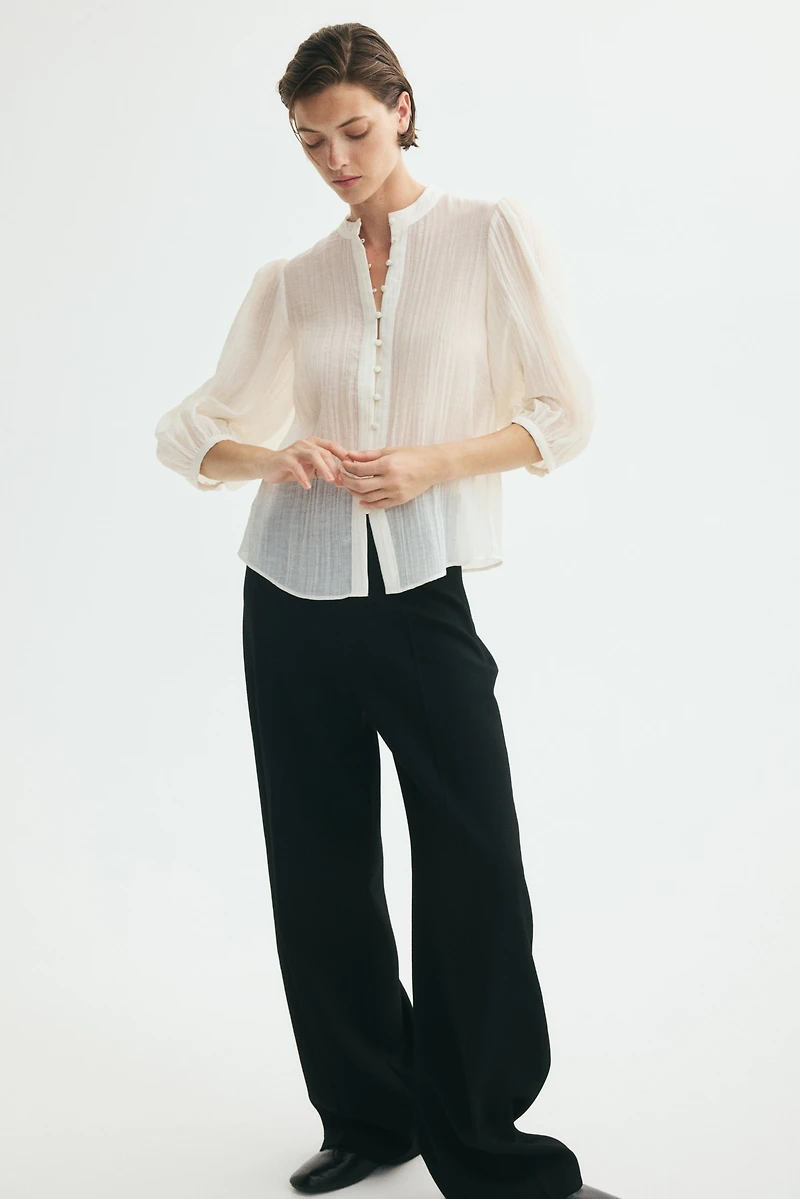 Balloon-Sleeved Blouse