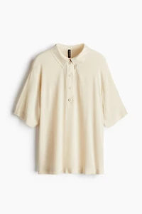 Sheer Crêpe Polo Shirt
