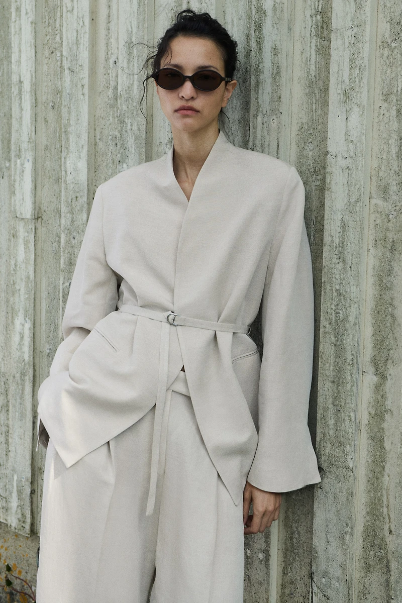 Pantalon sur mesure en lin mélangé