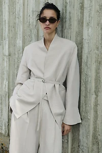 Pantalon sur mesure en lin mélangé