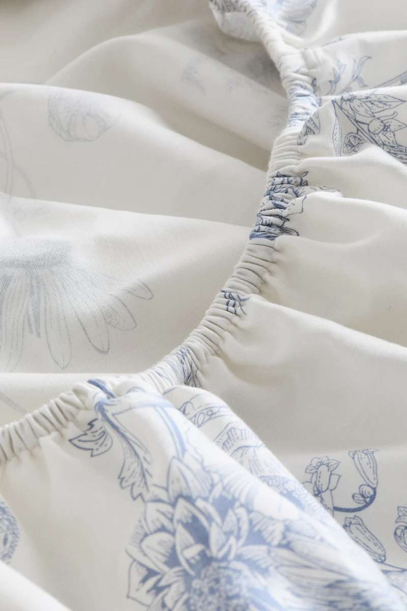 Drap-housse en satin à motif