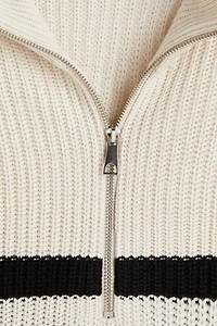 Chandail en maille épaisse avec col zippé