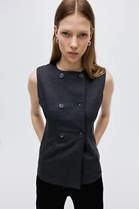 Gilet sans manches à fermeture croisée