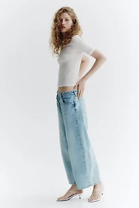 Regular-Waist Wide-Leg Ankle Jeans
