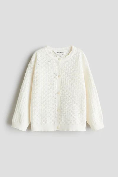 Pointelle-Knit Cotton Cardigan