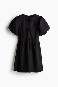 Tie-Front Poplin Dress