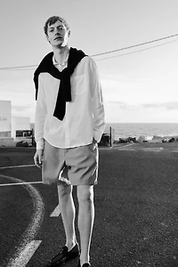 Regular Fit Linen-Blend Shorts