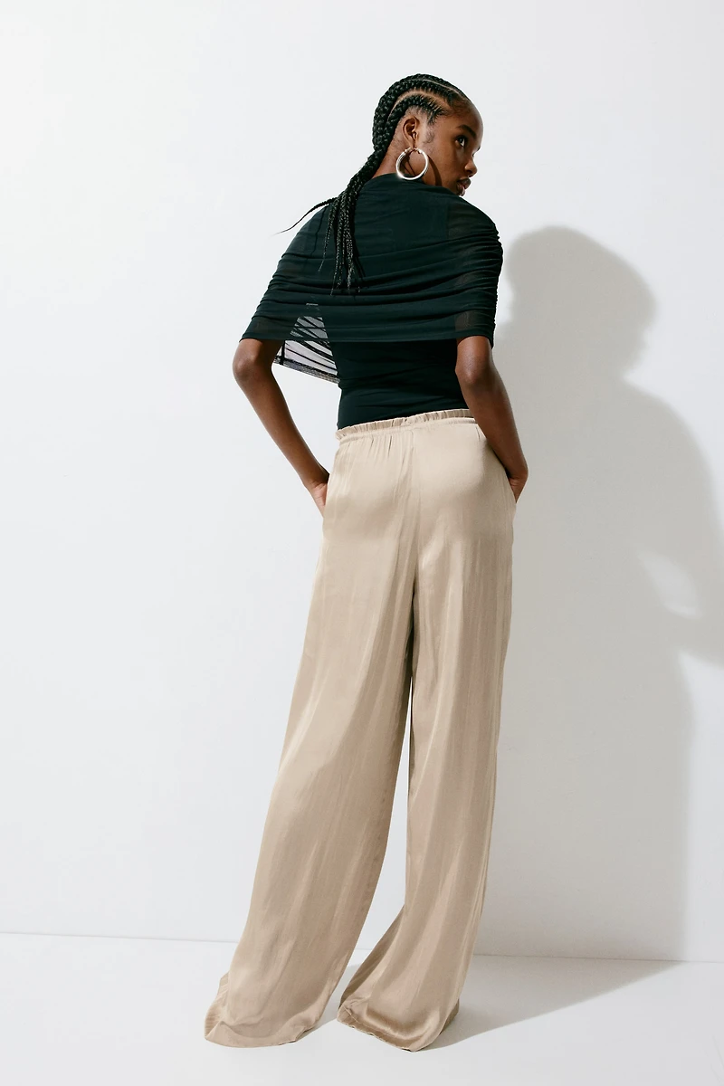 Pantalon à cordon en satin