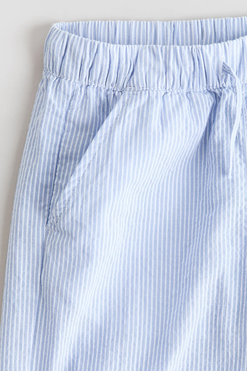 Pantalon en crépon de coton avec dentelle