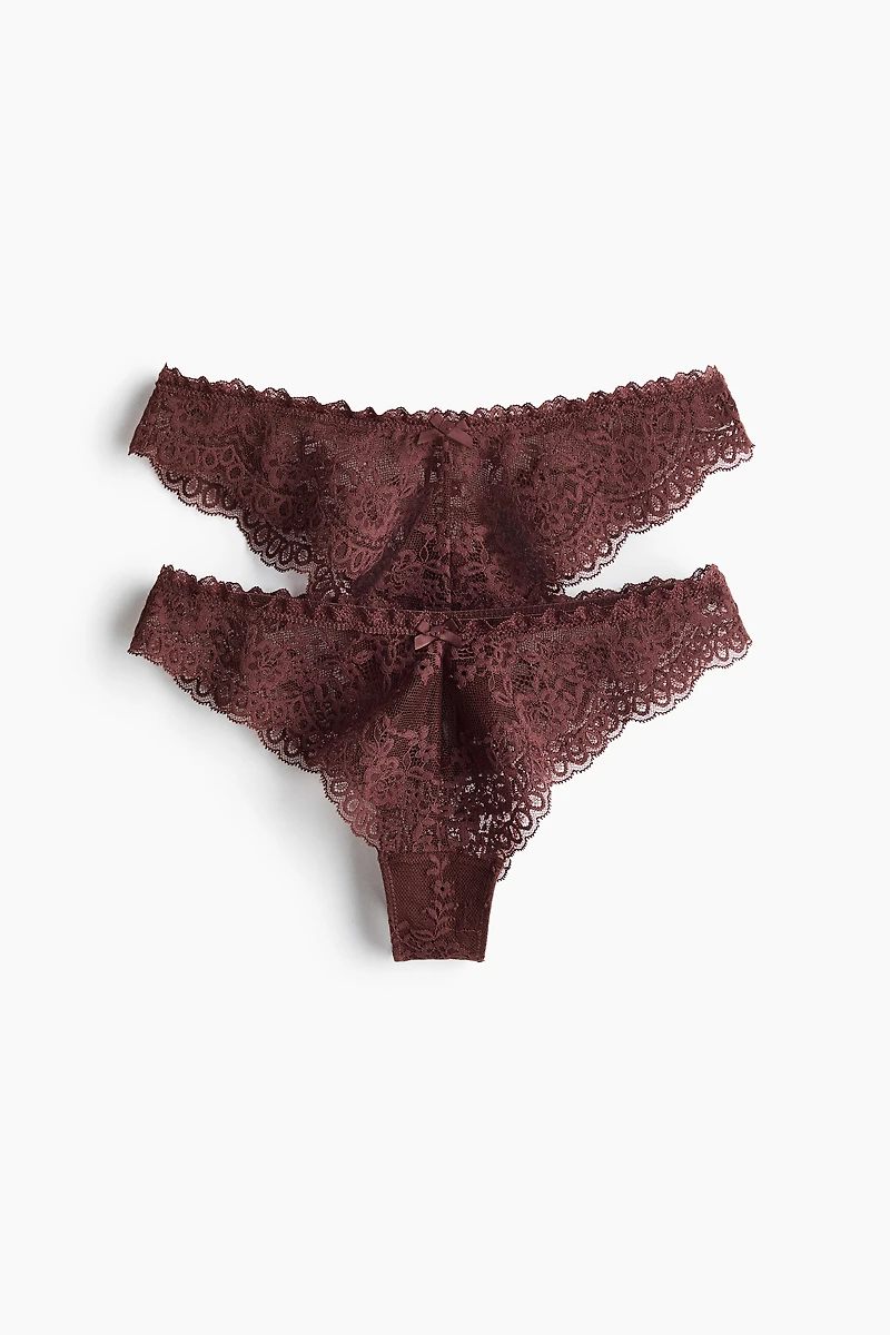 Lot de 2 culottes Brazilian en dentelle