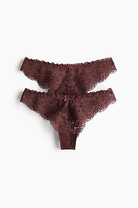 Lot de 2 culottes Brazilian en dentelle