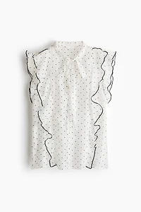 Blouse à volant avec col cravate