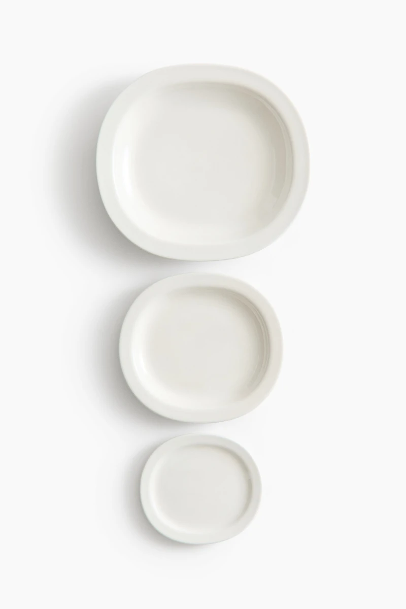 3-Piece Porcelain Serving Plate Set