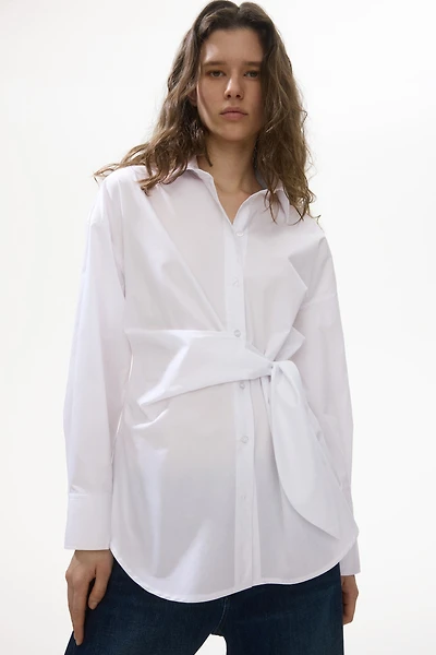 Chemise en coton avec détail à nouer