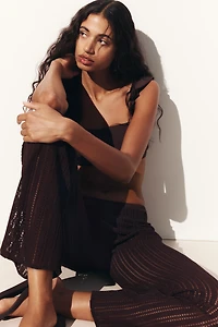 Pointelle-Knit Beach Pants