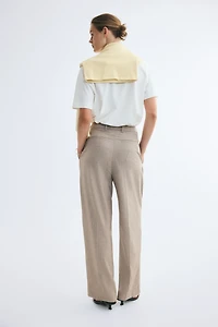 Barrel-Leg Dress Pants