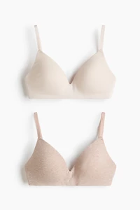 2-pack Padded Soft-cup Cotton Bras