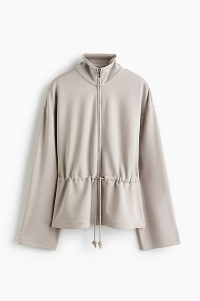 Drawstring-Detail Sweatshirt Jacket